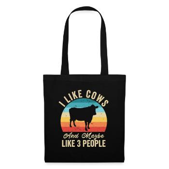 I love Cows Humor Farmer Gift - Tote Bag - black - Front