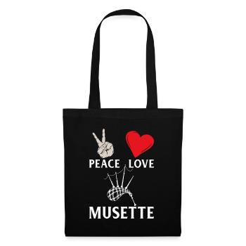 Peace Love Musette Baroque Musette - Stoffbeutel - Schwarz - Vorne