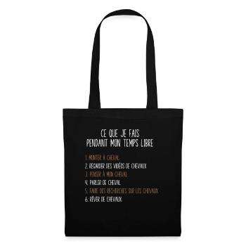 Cheval Temps Libre Idée Cadeau Pour Cavalière - Sac en tissu - noir - Devant
