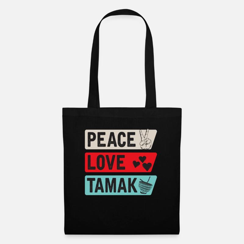Peace Love Tamak Musical Instrument - Stoffbeutel - Schwarz