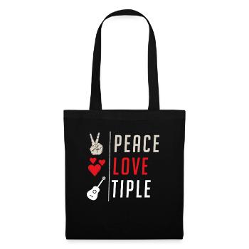 Peace Love Tiple Musical Instrument - Stoffbeutel - Schwarz - Vorne