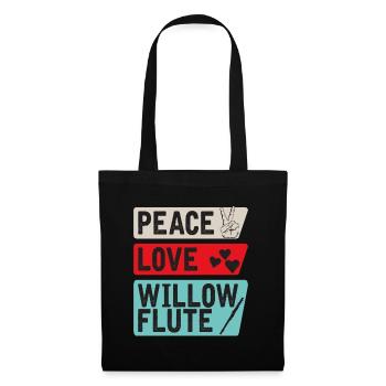 Peace Love Willon Instrument de flûte - Sac en tissu - noir - Devant