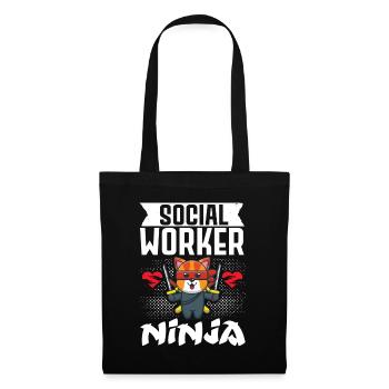 Mois du travail social à l’école Chat - Sac en tissu - noir - Devant