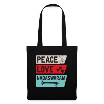 Peace Love Nadaswaram Music Instrument - Stoffbeutel - Schwarz - Vorne