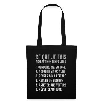 Voiture Temps Libre Idée Cadeau Pour Mécano - Sac en tissu - noir - Devant