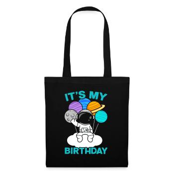 Es ist mein Geburtstag Feier Weltraum Happy Bday - Stoffbeutel - Schwarz - Vorne