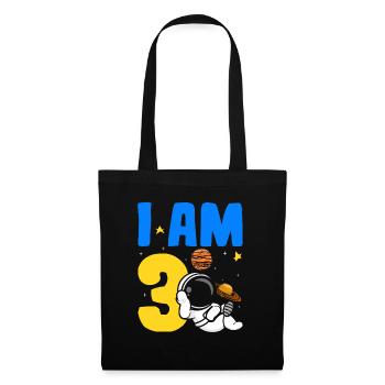 Je suis 3 3e anniversaire Célébration Outerspace Bday - Sac en tissu - noir - Devant