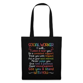 School Social Work Month Crayon - Stoffbeutel - Schwarz - Vorne