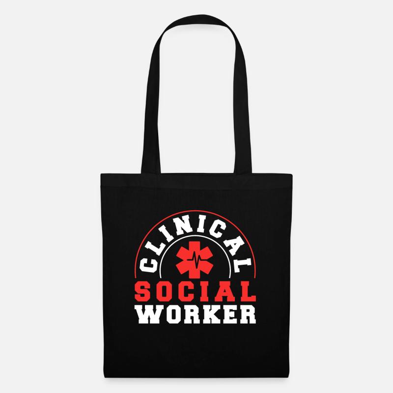 School Social Work Month Heart - Stoffbeutel - Schwarz