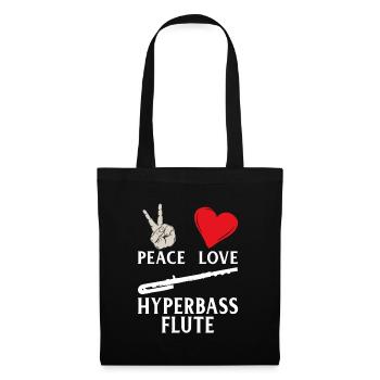 Peace Love Hyperbass Flute Instrument - Tote Bag - black - Front