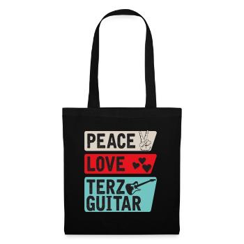 Peace Love Terz Guitar Instrument Music - Tote Bag - black - Front