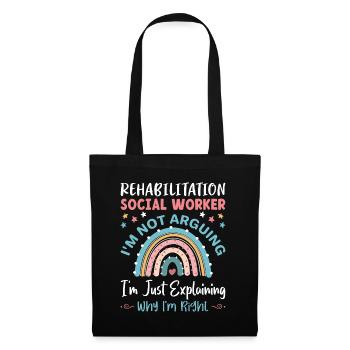 Rehabilitation Social Worker Occupation Job Rehab - Tote Bag - black - Front