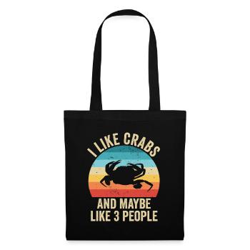 I love Crabs Gift Funny Ocean - Tote Bag - black - Front