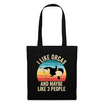 J'aime Les Orques Cadeau Drole Baleine Tueuse - Sac en tissu - noir - Devant