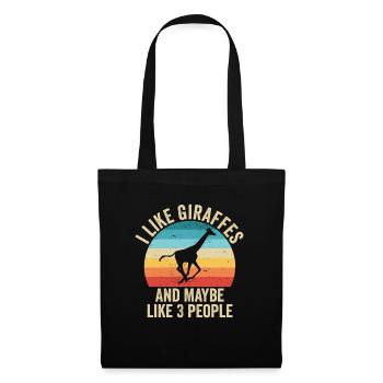I love Giraffes Gift Humor Animals - Tote Bag - black - Front
