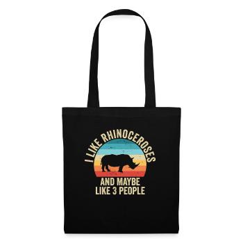 I like Rhinos Gift Humor Animals - Tote Bag - black - Front