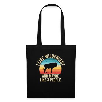 I love the wildebeest Gift Humor Animals - Tote Bag - black - Front