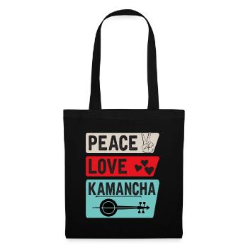 Peace Love Kamancha Musical Instrument - Stoffbeutel - Schwarz - Vorne