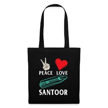 Peace Love Santoor Instrument de musique - Sac en tissu - noir - Devant