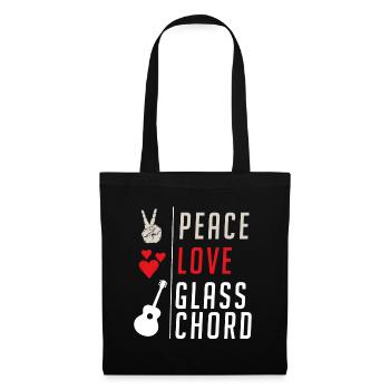 Peace Love Glasschord Musical Instrument - Stoffbeutel - Schwarz - Vorne