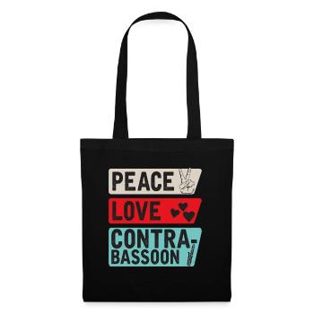 Peace Love Contrabasson Instrument - Sac en tissu - noir - Devant