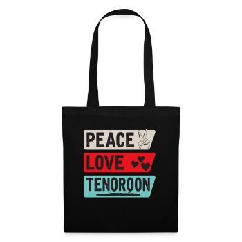 Peace Love Tenoroon Instrument Music - Stoffbeutel - Schwarz - Vorne