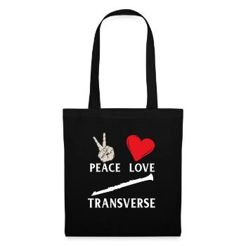 Peace Love Transverse Instrument Musical - Sac en tissu - noir - Devant