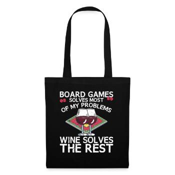 Les jeux de société résolvent la plupart de mes problèmes amateurs de vin - Sac en tissu - noir - Devant