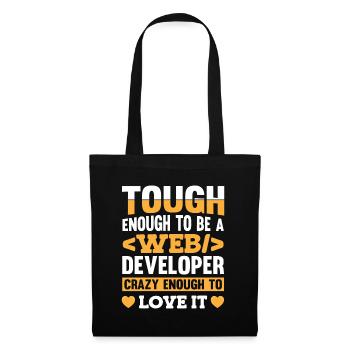 Web Entwickler Webdeveloper Web-Entwickler - Stoffbeutel - Schwarz - Vorne