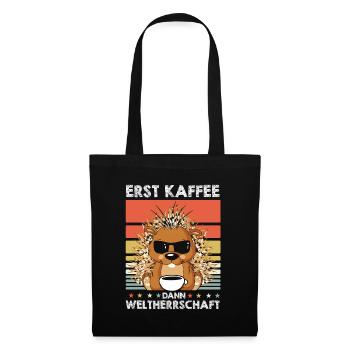 Stachelschwein Kaffee-Sonnenbrille - Stoffbeutel - Schwarz - Vorne