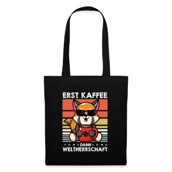 Roter Panda Sonnenbrille Kaffee - Stoffbeutel - Schwarz - Vorne
