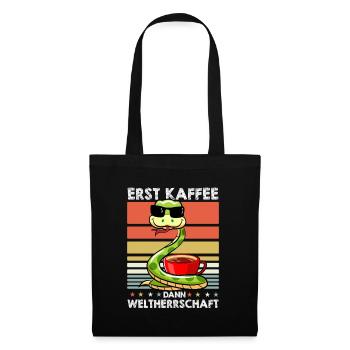 Schlange Sonnenbrille Kaffee - Stoffbeutel - Schwarz - Vorne
