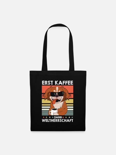 Pekingese Kaffee-Sonnenbrille - Stoffbeutel - Schwarz