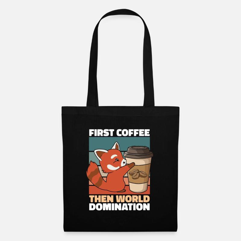 Roter Panda Kaffee - Stoffbeutel - Schwarz
