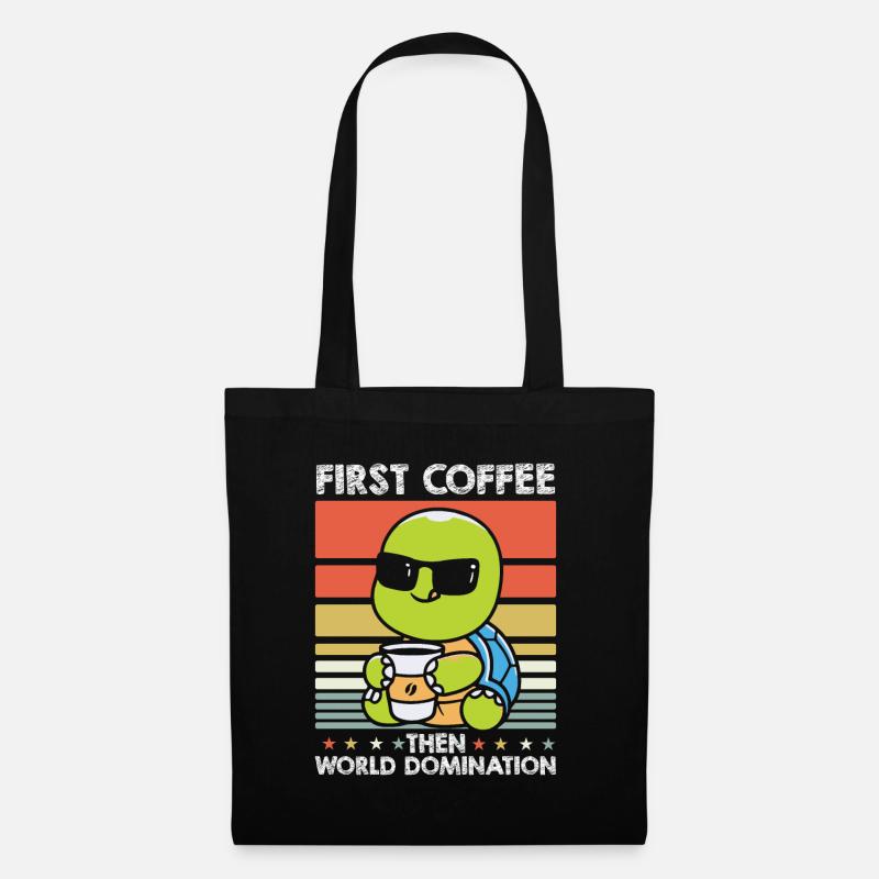 Schildkröte Kaffee Sonnenbrille - Stoffbeutel - Schwarz