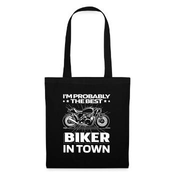 Moto Motard Moto Drôle - Sac en tissu - noir - Devant
