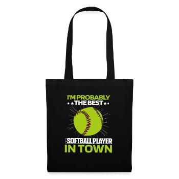 Softball - Stoffbeutel - Schwarz - Vorne
