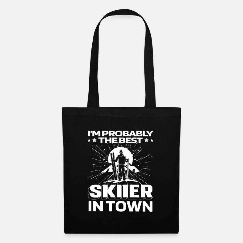Skiing Apres Ski Funny - Tote Bag - black