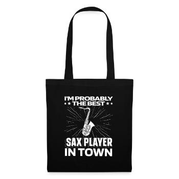Saxophone Saxophone Drôle - Sac en tissu - noir - Devant