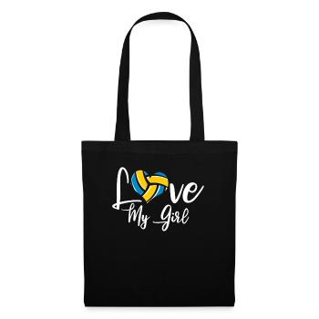 Volleyball Volleyball Joueur de volleyball Maman Love My Girl - Sac en tissu - noir - Devant