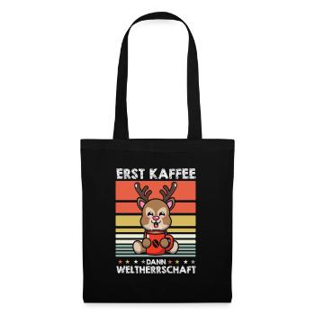 Hirsch Kaffee - Stoffbeutel - Schwarz - Vorne