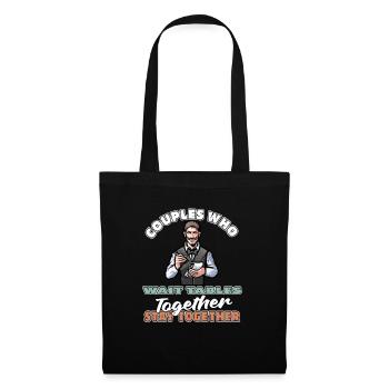 Couple de serveuses serveur - Sac en tissu - noir - Devant