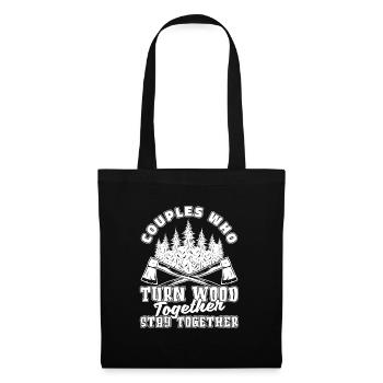 Paire de tourneurs sur bois - Sac en tissu - noir - Devant