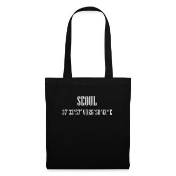 Coordonnées de la ville Séoul - Sac en tissu - noir - Devant