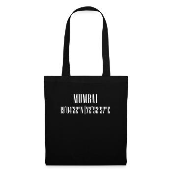 Coordonnées de la ville - Sac en tissu - noir - Devant