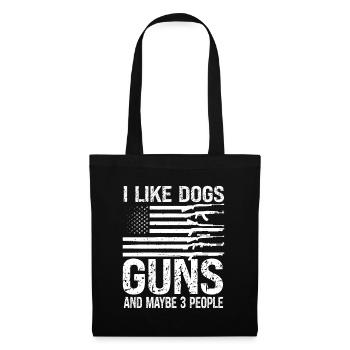 J'aime Les Chiens Et Les Armes - Sac en tissu - noir - Devant