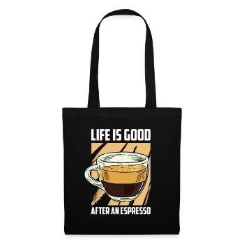 Café Espresso Vie - Sac en tissu - noir - Devant