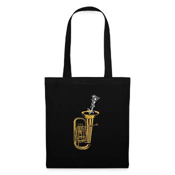 Fanfare Train Tuba Music Sheet Music - Tote Bag - black - Front