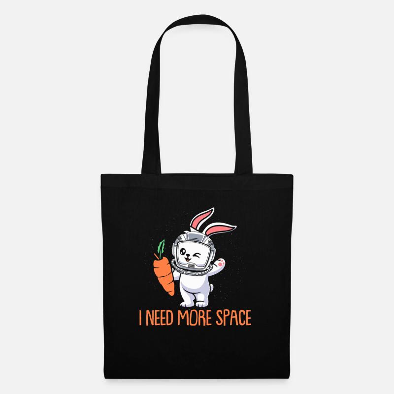 Hase Kaninchen Astronaut I Need More Space - Stoffbeutel - Schwarz