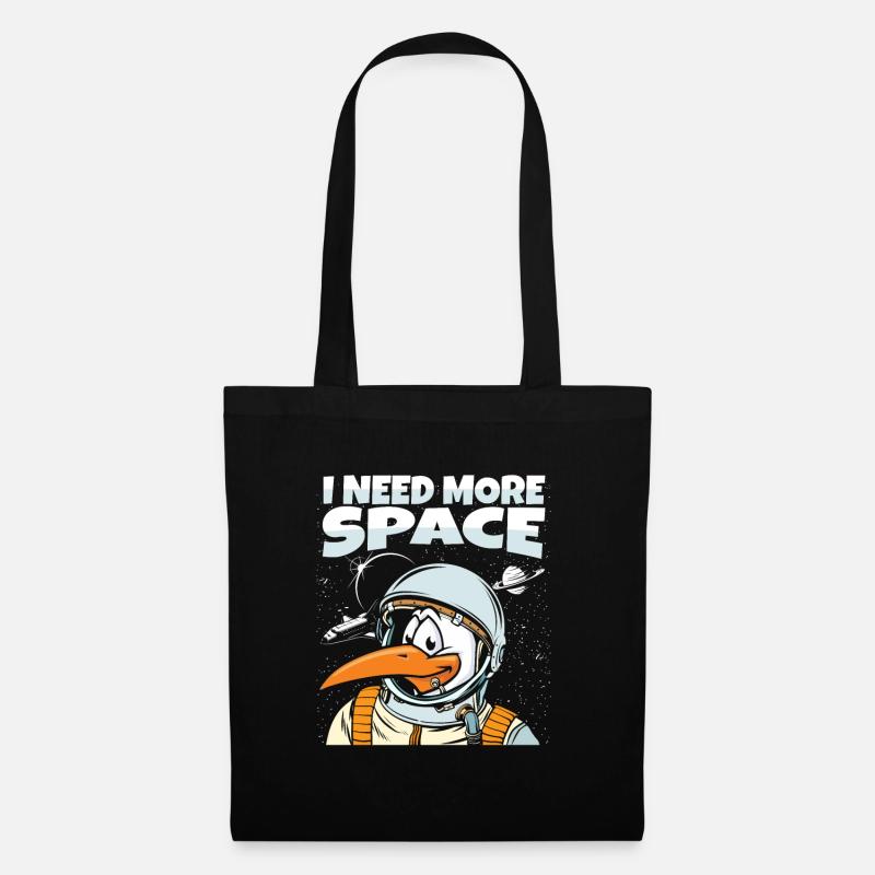Möwe Astronaut I Need More Space - Stoffbeutel - Schwarz